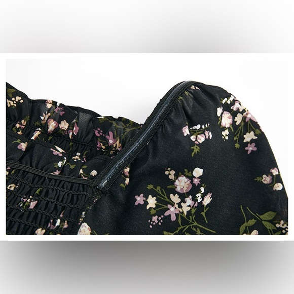 Black Floral Midi Sundress - Picture 8 of 10